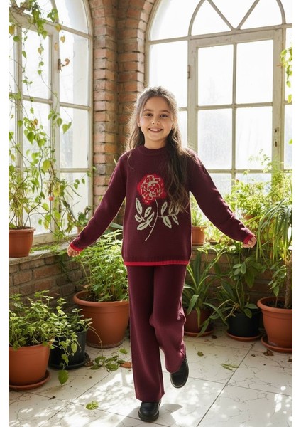 Kız Çocuk Pantolonlu Triko Takım