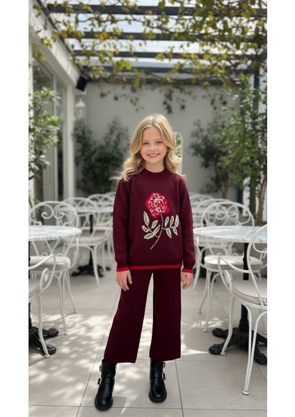 Kız Çocuk Pantolonlu Triko Takım