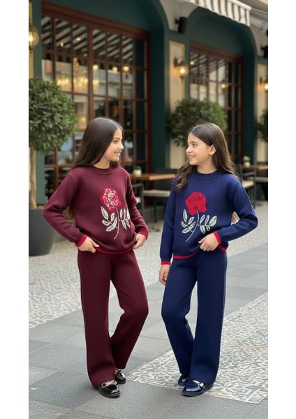 Kız Çocuk Pantolonlu Triko Takım