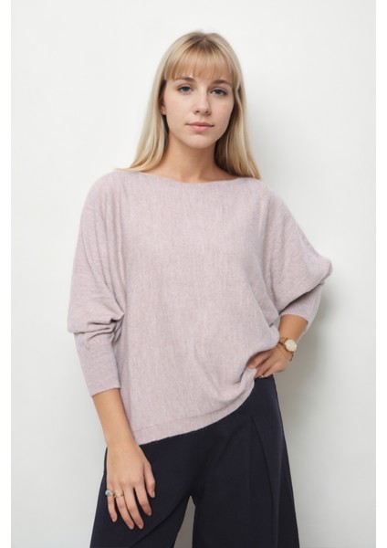 Geniş Yaka Yarasa Kol Oversize Triko Bluz modelleri