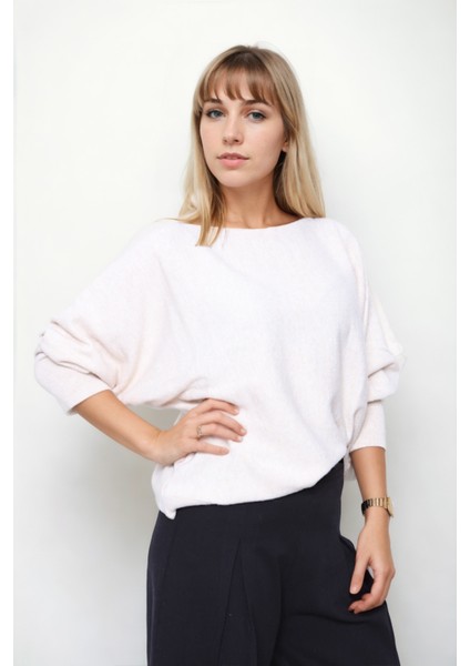 Geniş Yaka Yarasa Kol Oversize Triko Bluz fiyatları