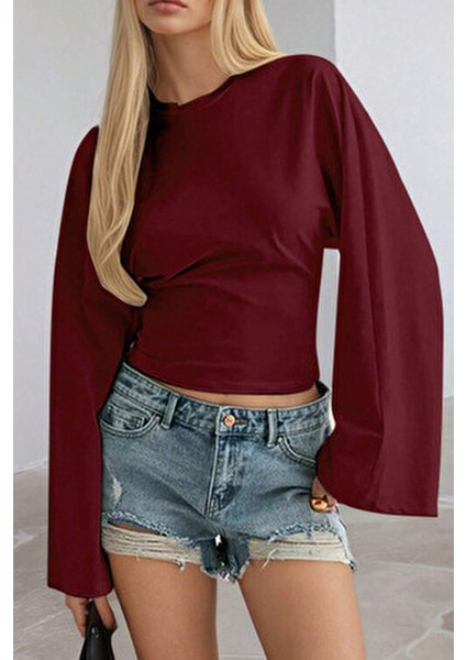 Kadın Uzun Kollu Belden Oturtmalı Bluz fırsatları