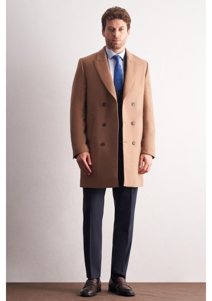 Camel Kılıç Yaka Kruvaze Comfort Fit Esnek Classic Kaban 1008255164 fiyatları