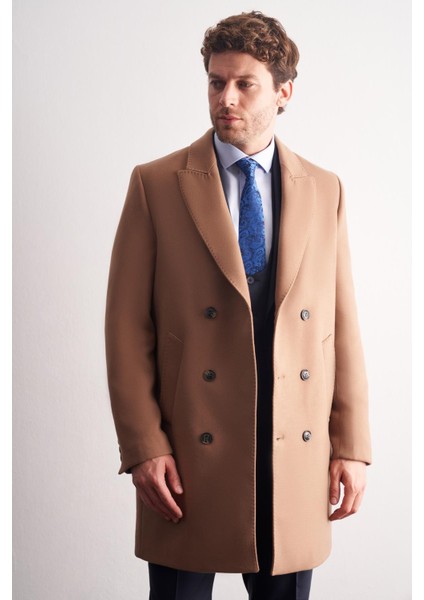 Camel Kılıç Yaka Kruvaze Comfort Fit Esnek Classic Kaban 1008255164 fırsatları