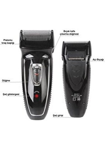 HK-900 Sakal Sıfırlama Tıraş Makinesi Çift Başlıklı Şarjlı Sinek Kaydı Tıraş Traş Makinesi modelleri
