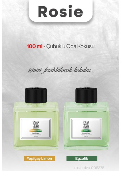 Rosıe 100 ml Egzotik ve Yeşilçay Limon Çubuklu Oda Kokusu