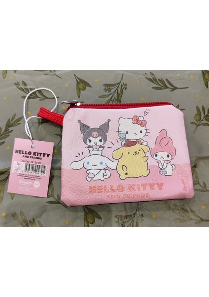 Çocuk Fermuarlı Para Çantası Kuromi Hello Kitty Figürlü Suni Deri