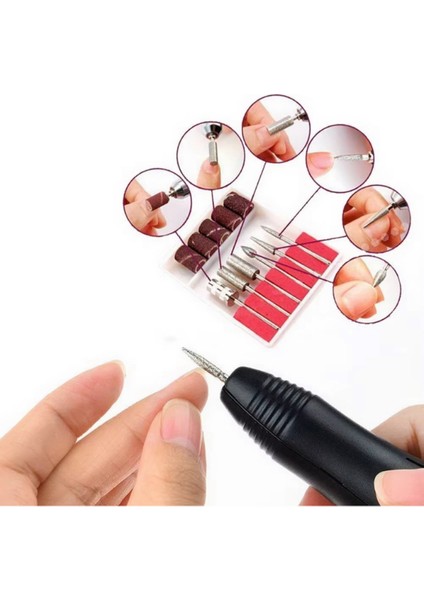 Protez Tırnak Freze Makinesi Manikür Pedikür 2000 Tırnak Törpü Cihazı Elektrikli 6 Başlık Mercedes