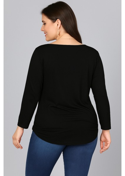 Büyük Beden Göğüs Dantel Uzun Kol Viskon Bluz modelleri