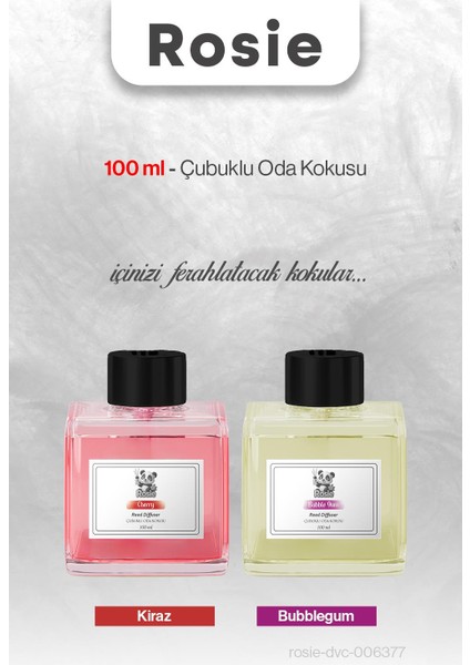 Rosıe Kiraz ve Bubblegum 100 ml Çubuklu Oda Kokusu