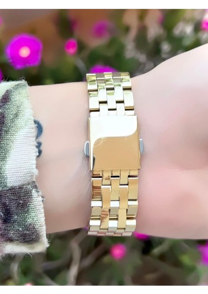 Çelik Taşlı Şık Gold Kadın Kol Saat+Bileklik fiyatları