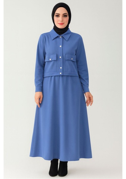 Düğmeli Etekli Ikili Takım