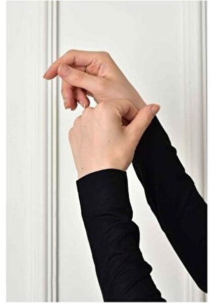 kadın siyah renkli düz kolluk zmn01 modelleri