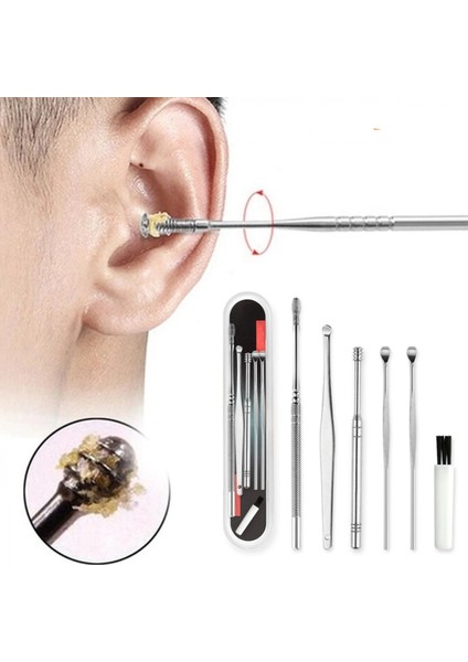 6 Parça Paslanmaz Çelik Kulak Balmumu Toplayıcı Çıkarıcı Temizleyici Bakımı Çubuk Seti (K95) indirimleri