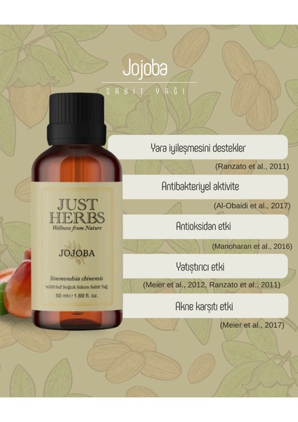 Jojoba Yağı 50 ml %100 Saf ve Doğal Soğuk Sıkım Simmondsia Chinensis Oil fiyatları