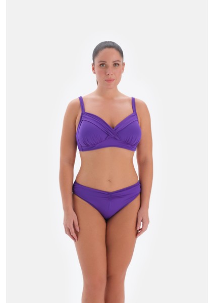 Destekli Kruvaze Kesim Büyük Beden Bikini