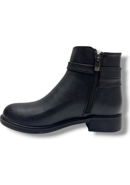 5000-26 Anatomik Cilt Deri Tokalı Fermıuarlı Kadın Bot fiyatları