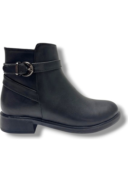 5000-26 Anatomik Cilt Deri Tokalı Fermıuarlı Kadın Bot modelleri