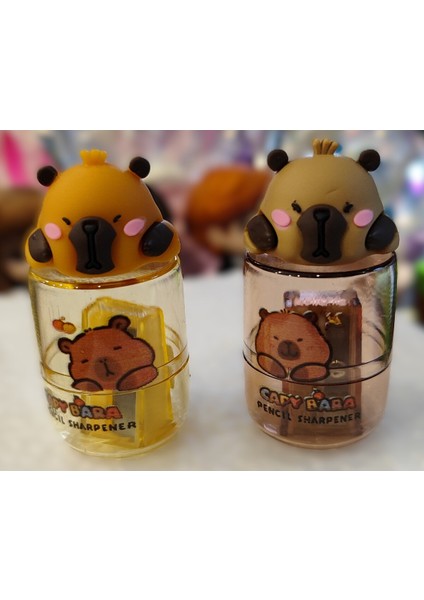 Capybara Figürlü Kapaklı Kalemtraş 2 Adet AD29984