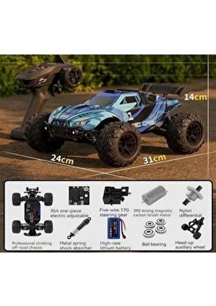 Uzaktan Kumandalı 50 Km/hız Yapan Rc Araba Suv 4x4 Full Iç Metal Kasa Şarjlı Full Fonksiyonlu