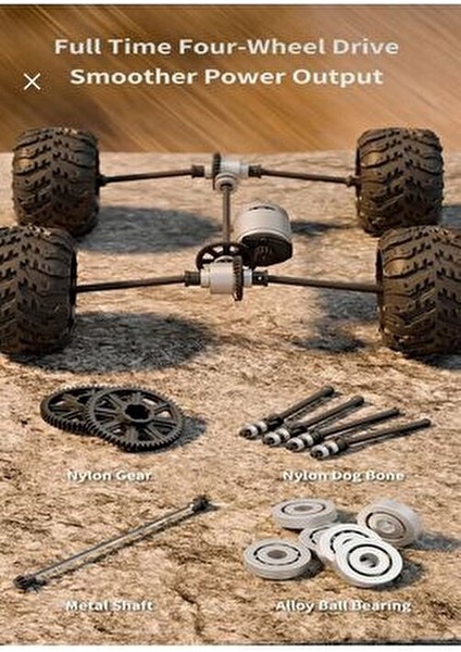 Uzaktan Kumandalı 50 Km/hız Yapan Rc Araba Suv 4x4 Full Iç Metal Kasa Şarjlı Full Fonksiyonlu fırsatları