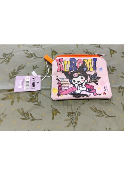Çocuk Fermuarlı Para Çantası Kuromi Hello Kitty Figürlü Suni Deri
