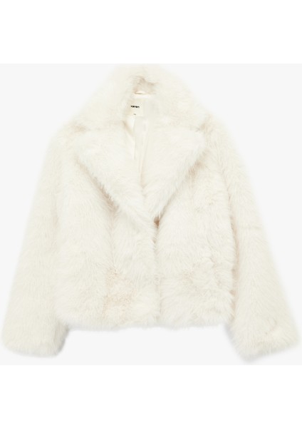 Kruvaze Yaka Uzun Kollu Kısa Suni Kürk Kaban modelleri