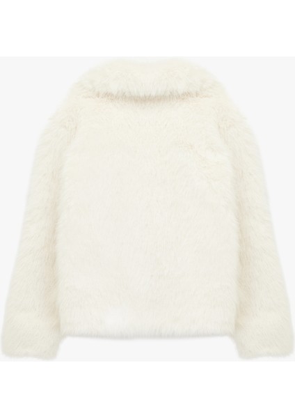 Kruvaze Yaka Uzun Kollu Kısa Suni Kürk Kaban fırsatları