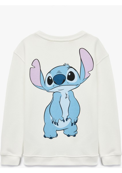 Lisanslı Stitch Baskılı Uzun Kollu Bisiklet Yaka Sweatshirt fiyatları