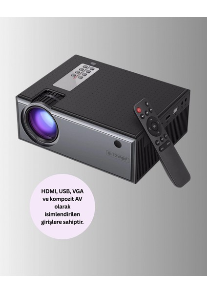 Hdmı ve USB Girişli Taşınabilir Projeksiyon – Full Hd, Kumandalı, Oyun ve Film Deneyimi modelleri