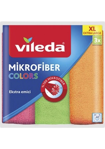 Vileda Mikrofiber Colors Style 4'lu Xl Bez 3 Adet