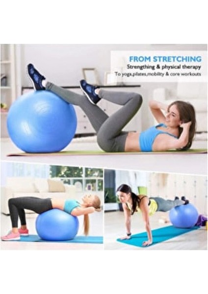 65 cm Fitilli Pilates Topu + 20 cm Mini Top Denge Yoga Egzersiz Top Jimnastik Fitness Seti + Pompa modelleri