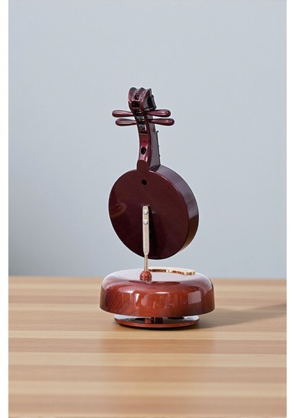Ahşap Görünümlü Çin Pipası Tasarımlı Dönen Müzik Kutusu 18,5cm fırsatları