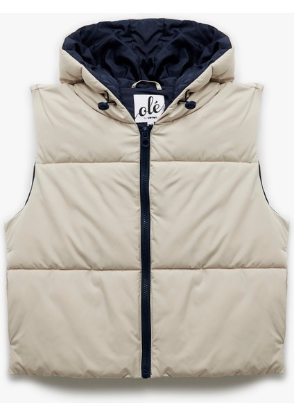 Kapüşonlu Fermuarlı Kolsuz Çift Taraflı Kapitone Şişme Yelek modelleri