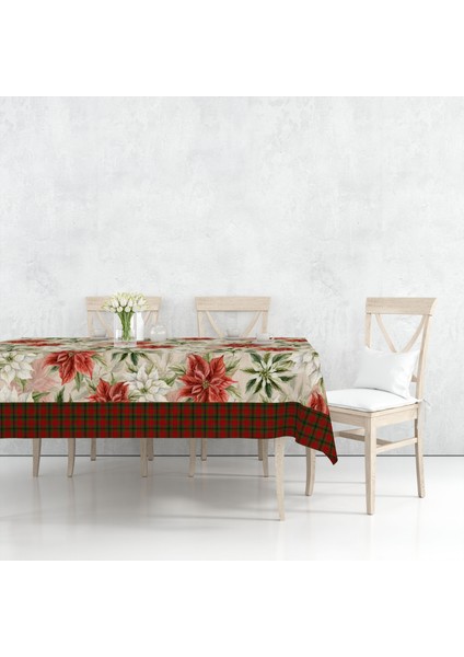 Yılbaşı Desenli Dijital Baskılı Masa Örtüsü - 140 x 220 cm 140X240 cm - Panama Kumaş fiyatları