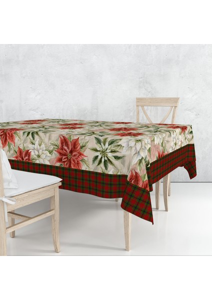 Yılbaşı Desenli Dijital Baskılı Masa Örtüsü - 140 x 220 cm 140X240 cm - Panama Kumaş fırsatları