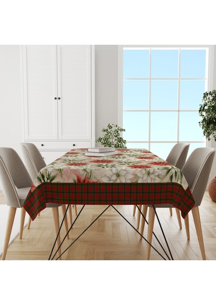 Yılbaşı Desenli Dijital Baskılı Masa Örtüsü - 140 x 220 cm 140X240 cm - Panama Kumaş indirimleri