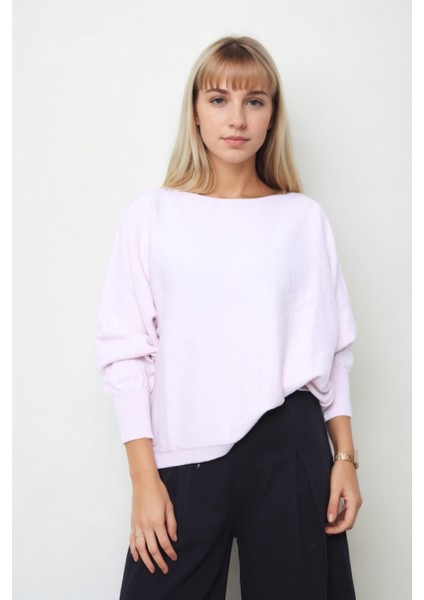 Geniş Yaka Yarasa Kol Oversize Triko Bluz modelleri