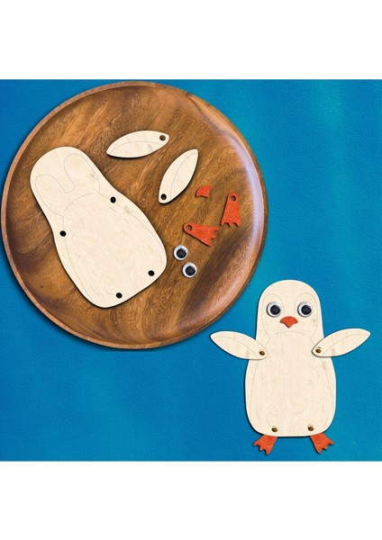 Penguen Ahşap Boyama Figürleri ve Etkinlik Seti Eğitici Çocuk Aktivite Okul Öncesi Boyasız fiyatları