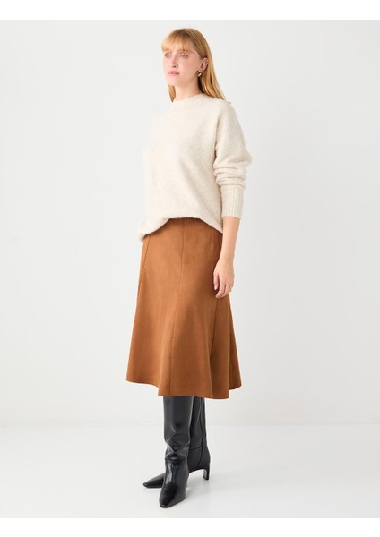 Taba Rahat Kesim Normal Bel Süet Örme Etek fiyatları