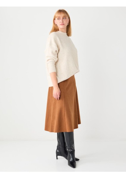 Taba Rahat Kesim Normal Bel Süet Örme Etek modelleri