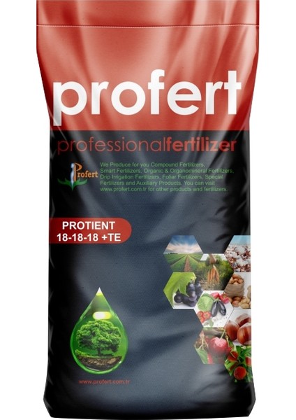 Protıent 18.18.18 + Mikro Elementli Klor Içermeyen Damlama ve Yaprak Gübresi – 25 kg