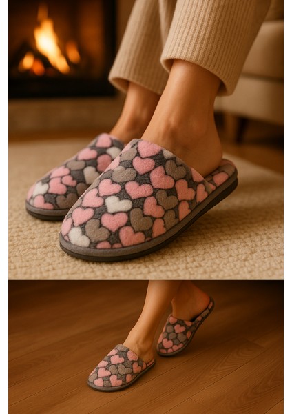 Sıcacık Peluş Kadın Ev Terliği | Kapalı Burun Karakterli modelleri