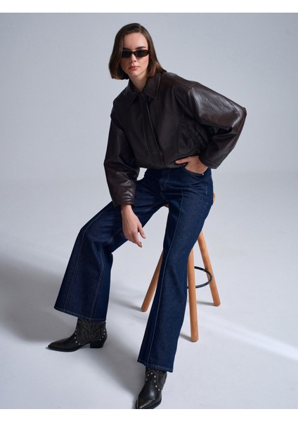 72085 %100 Pamuk Kemerli Jean-Lacivert