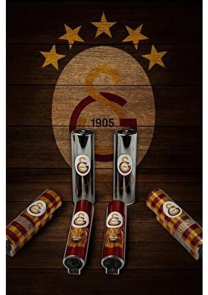 🟡🔴galatasaray 1905 Özel Seri Metal Taşlı Lisanslı 6 Profesyonel Çakmak – Aslan Ruhu Koleksiyonu