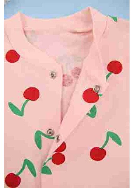 Kiraz Desenli Pembe Kız Bebek Tulum fırsatları