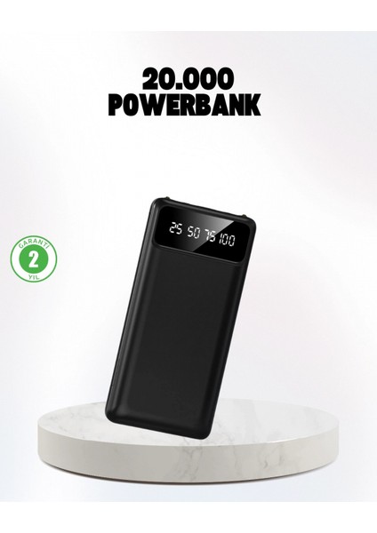 Çoklu Güvenlik Korumalı 20.000 Mah Powerbank Fener Özellikli