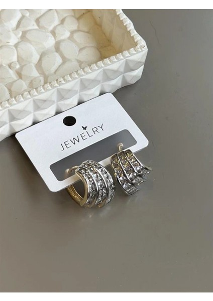 Ieg Taşlı Halka Küpe - Altın