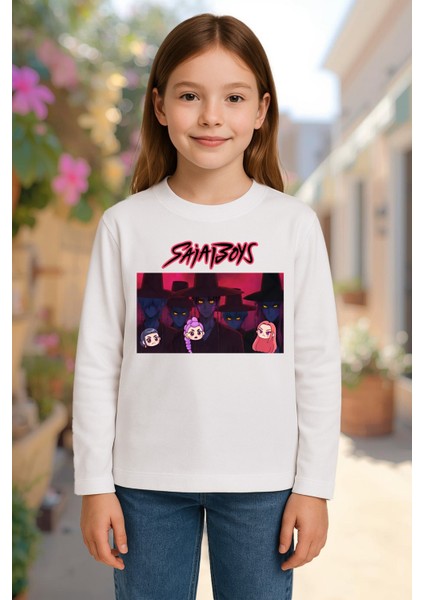 Kpop Demon Hunters Saja Boys Uzun Kollu Baskılı Kız Çocuk Tişört (4-13 Yaş) fiyatları