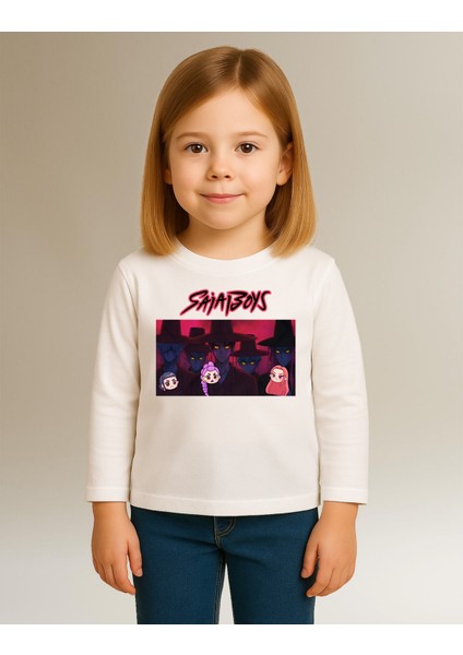 Kpop Demon Hunters Saja Boys Uzun Kollu Baskılı Kız Çocuk Tişört (4-13 Yaş) modelleri